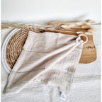 Knuffeldoekje met beuken bijtring - Zand