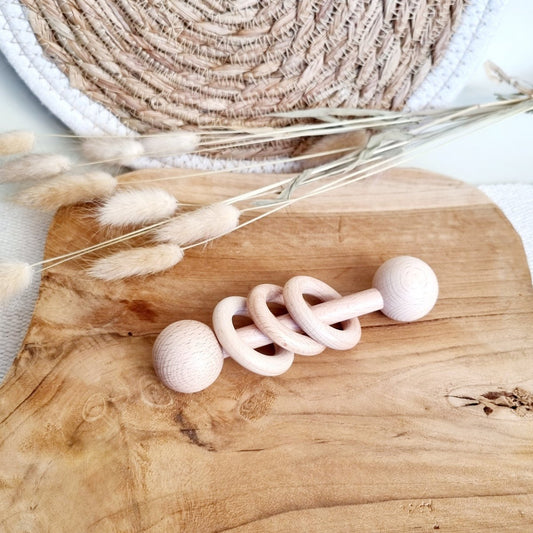 Houten rammelaar | ringen