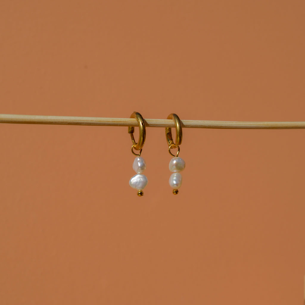 Oorbellen met zoetwaterparels | goud