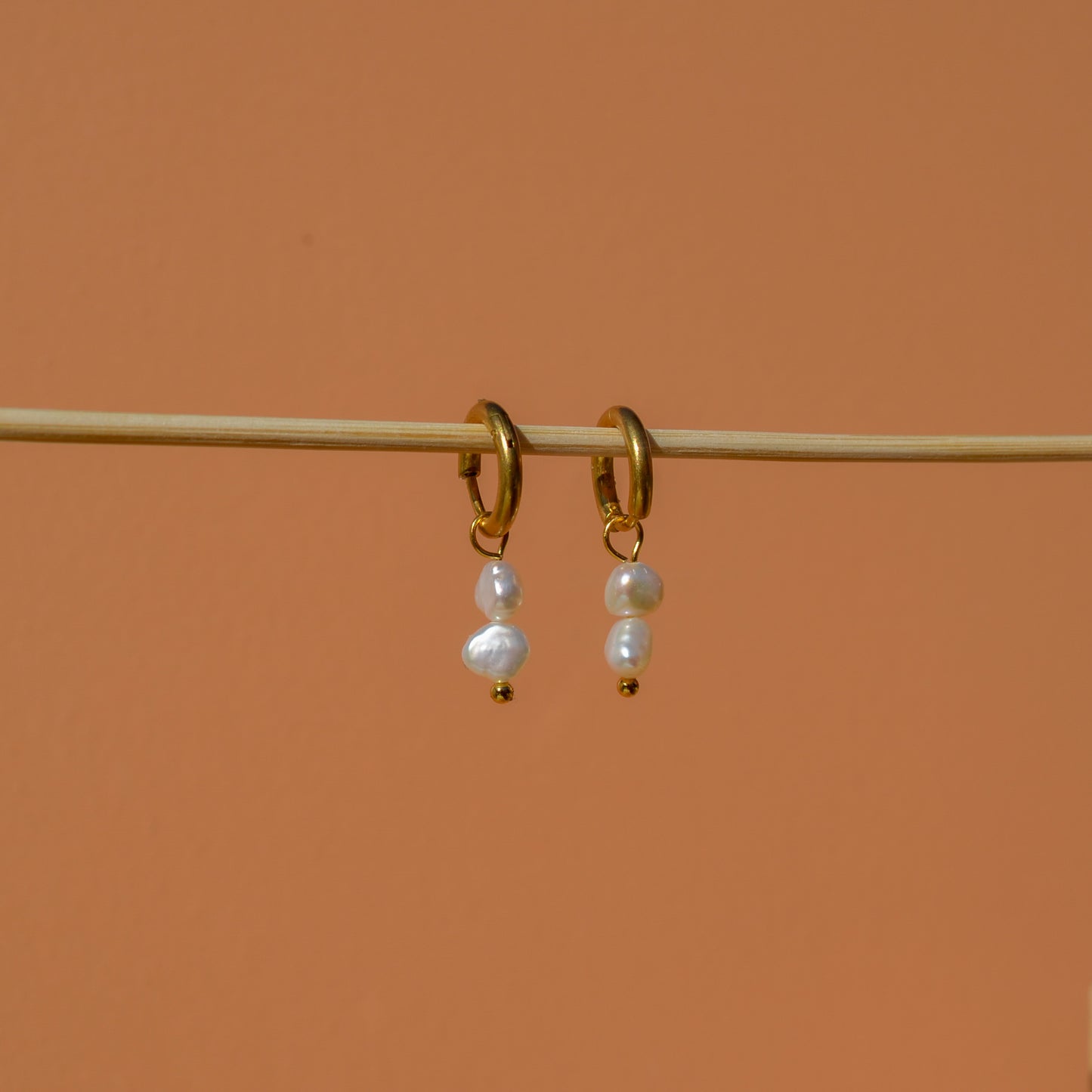 Oorbellen met zoetwaterparels | goud