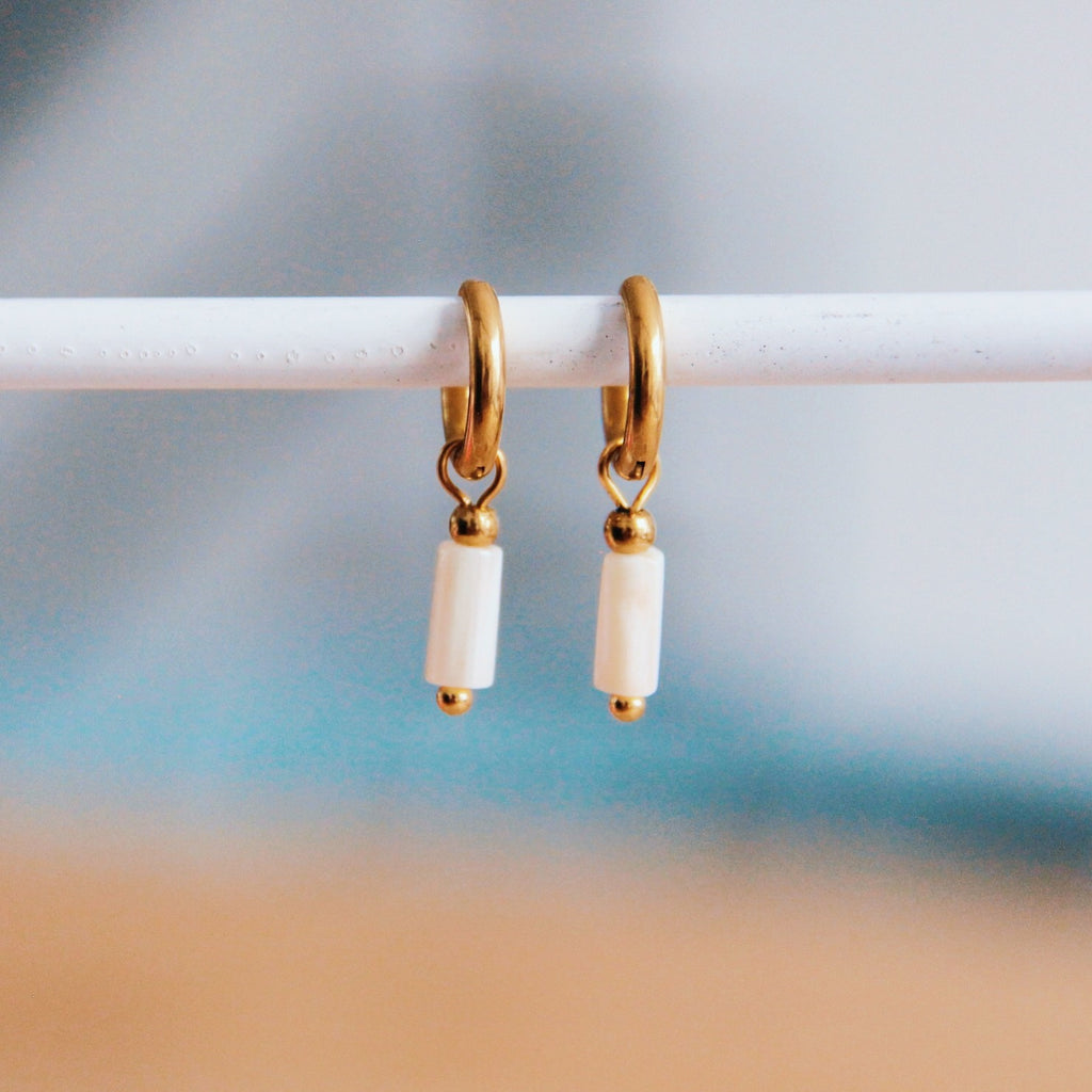 Oorringen | parel | goud