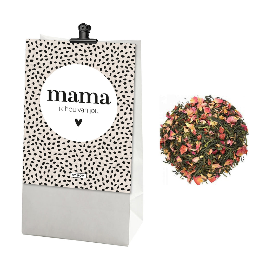 Thee in zakje met kaart  | Mama ik hou van jou