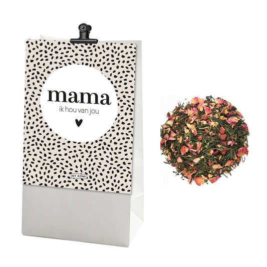 Thee in zakje met kaart  | Mama ik hou van jou