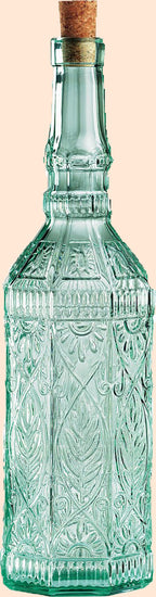 Glazen oliefles met motief