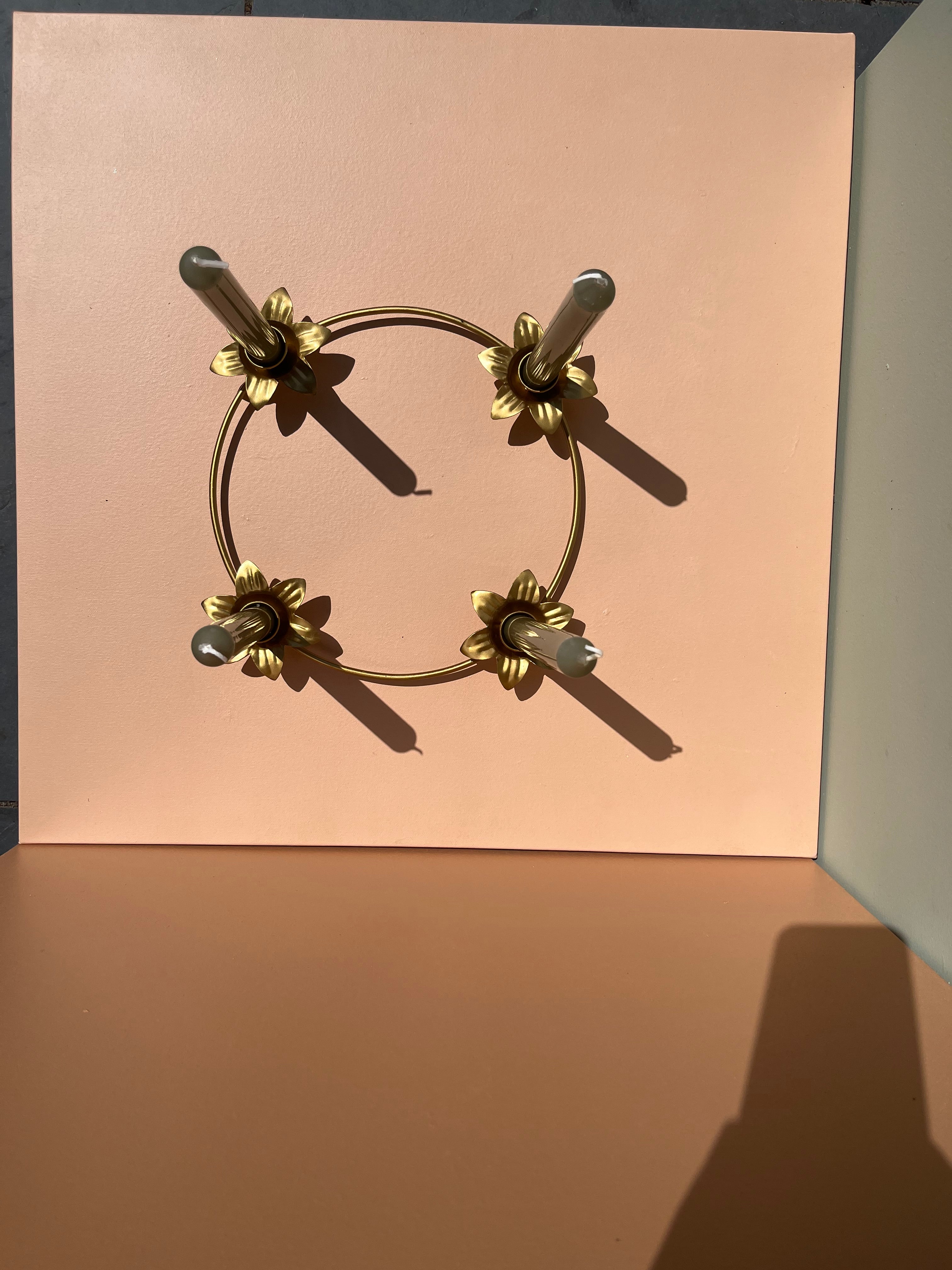 Kaarsenhouder bloem goud